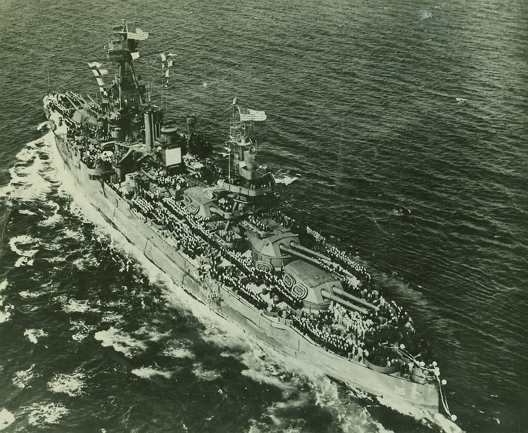 Battleship Texas on water